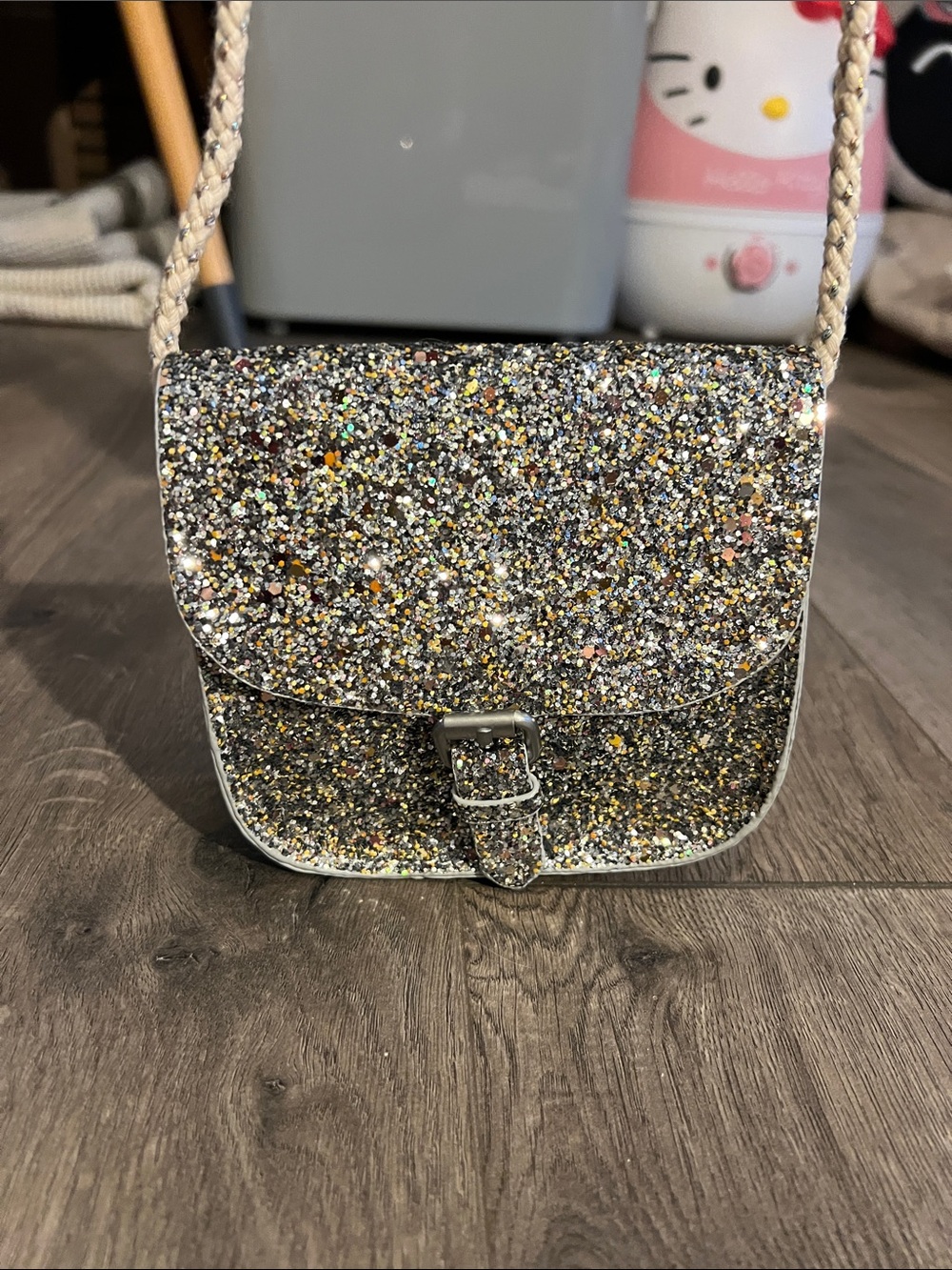 Nwt Zara girls Glitter Crossbody Bag - gold Silver Sparkle